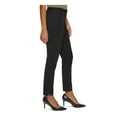 thumbnail image 3 of CALVIN KLEIN Womens Black Zippered Pocketed Pleated Slim Fit Straight Leg Evening High Waist Pants 14, 3 of 3