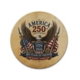 thumbnail image 2 of WIRESTER 7.88 in Round Mouse Pad with Non-Slip Rubber Base for Computers, Laptop, Office & Home - Vintage America 250th Anniversary, 250 Years of Freedom Patriotic USA Design, 2 of 5