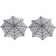 thumbnail image 1 of Mantel de Halloween con telaraña de encaje, 2 piezas para decoración de mesa de Halloween, color negro, 1 of 5