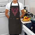 thumbnail image 4 of 2 Pack Adjustable Bib Apron with Red Heart Design - Minimalistic Kitchen Chef Apron for Cooking & Crafting Unisex with 2 Pockets, 4 of 6