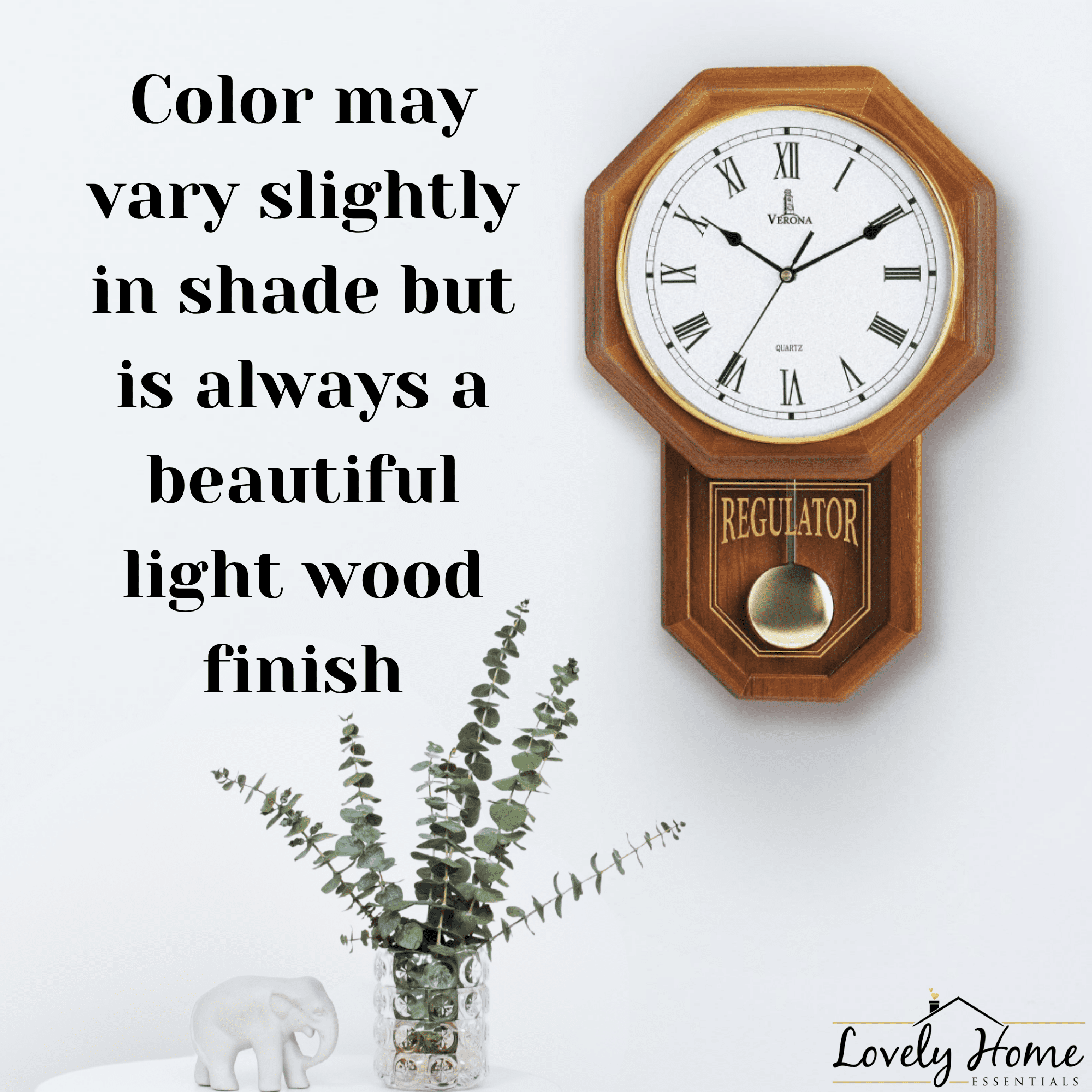 Pendulum Wall Clock Battery Operated - Quartz Wood Pendulum Clock - Silent, Wooden Schoolhouse Regulator Design, Decorative Wall Clock Pendulum for Living Room, Kitchen & Home Decor, 18" x 11.25"