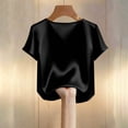 thumbnail image 5 of TaTaai Summer Fashion Solid Women's V Neck Short Sleeve Top, Pearl Embellished Casual Professional, Lightweight for Office Party Wedding Outfits Gift, 5 of 5