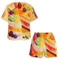 thumbnail image 3 of Cartoon Cake Women's Ruffle Short Sleeve Tops And Shorts Cute Peeps Bunny Pajamas Sets, 3 of 7