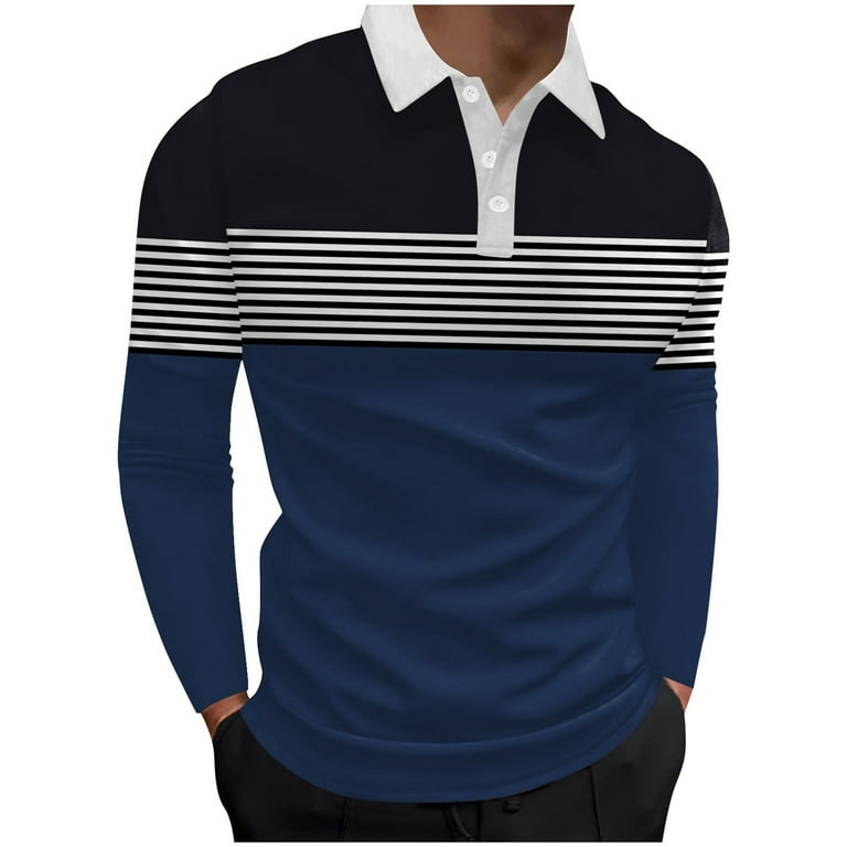 Big men's long sleeve polo shirts best sale