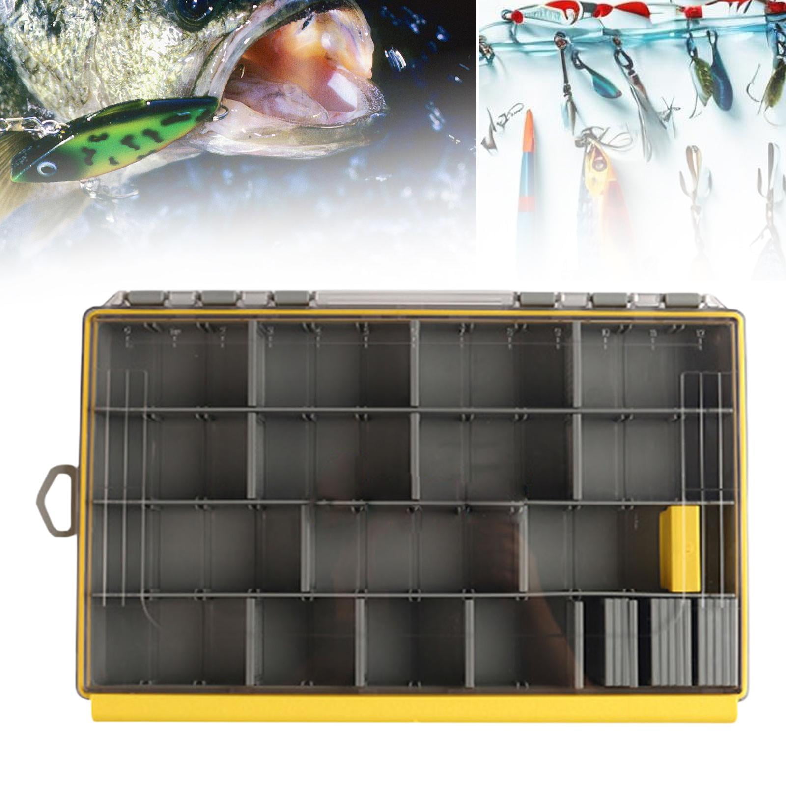 Wswqop Fishing Tackle Box Lightweight Multi Grids Lure Box Convenient Storage Container 27.5x18x4.5cm