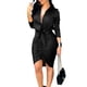 thumbnail image 4 of Vestido informal de manga larga con cuello en V y encaje para mujer: poliéster, tallas S-XXL, elegante para el día a día en invierno/otoño., 4 of 7
