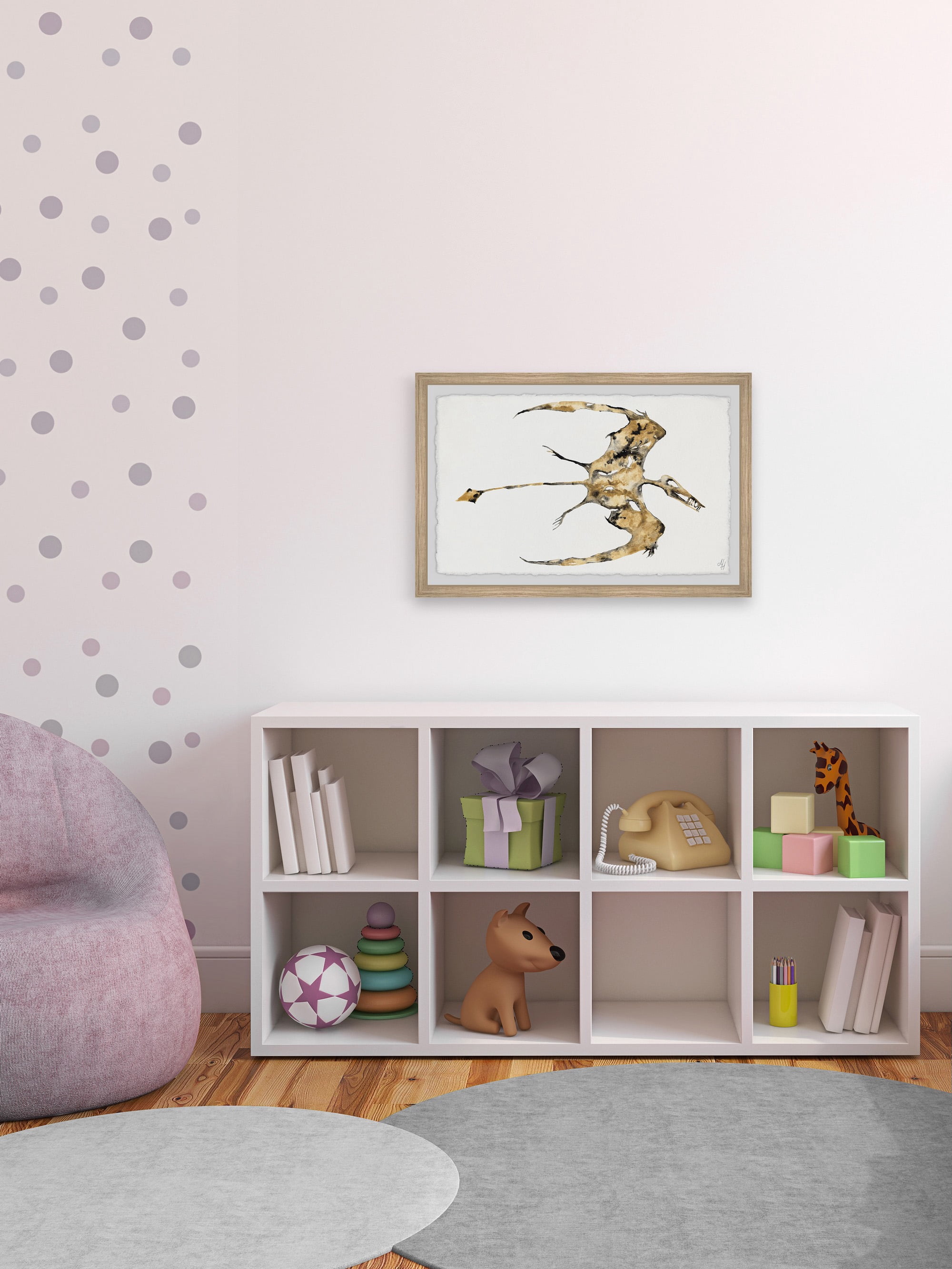 Marmont Hill Pterodactyl Fossil Framed Wall Art, 12.00" x 1.50"