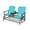 Turquoise, variant on 2-Person Rocking Loveseat - Outdoor Patio Rocker with Tempered Glass Table - Turquoise/Gray/Beige/Black - Steel Frame - 530lbs Capacity