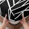 thumbnail image 3 of Twin XL Size Fitted Sheet Set - Black White Stripes 2 Piece Bedding Sets 16" Deep Pocket Fitted Sheet with 1 Pillowcases, Modern Abstract Art Geometric Brushed Microfiber Hotel Luxury Bed Sheets, 3 of 9