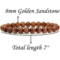 thumbnail image 2 of Synthetic Goldstone Gemstone 8mm Round Beads Stretch Bracelet 7" Unisex, 2 of 5