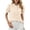 Apricot, variant on Womens Puff Short Sleeve Tops Summer Spring Button Down Boho Embroidered Cute Blouse Dressy Casual Shirts