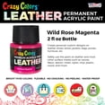 thumbnail image 2 of Crazy Colors Wild Rose Magenta Premium Acrylic Leather and Shoe Paint, 2 oz Bottle - Flexible, Crack, Scratch, Peel Resistant - Artist Create Custom Sneakers, Jackets, Bags, Purses, Furniture, 2 of 5