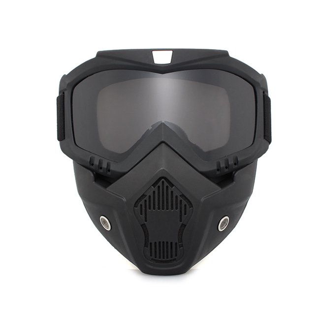 Lankey casco de motocicleta gafas de montar gafas con cara extraíble desmontable a prueba de niebla gafas cálidas filtro de boca ajustable Lankey Gafas de moto