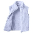 thumbnail image 5 of Mercatoo Girls Fleece Vest Jacket Boys Winter Fuzzy Sleeveless Zip Up Sherp1 Waistcoat Lightweight Warm Furry Mock Neck Gilet, 5 of 6