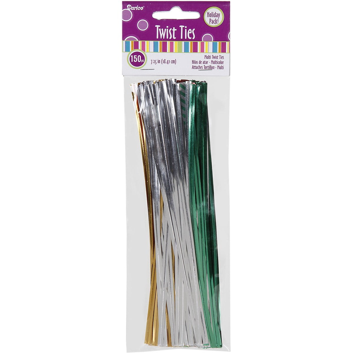 Twist Ties Xmas Mlt 7 25 150pc Walmart Com