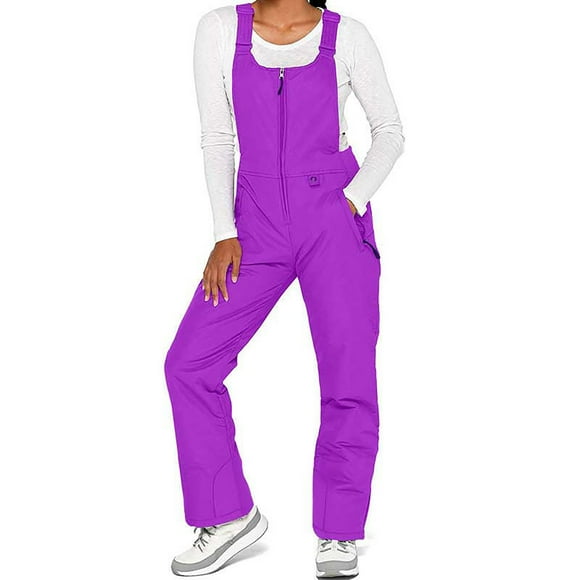 Bunenne Womens Jumpsuits Casual Rompers for Women Ski Bib Overalls Winter Snowboarding Pants Sleeveless Adjustable Strap Jumpsuit Workout Jumpsuits Spring Jumpsuits for Women 2025 Purple S