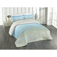 thumbnail image 2 of Ambesonne Summer Quilted Coverlet 3 Pcs, Sea Horizon Shore Beach, Queen Size, Blue Cream, 2 of 4