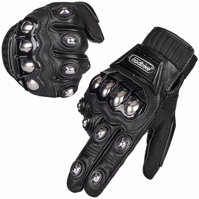 Guantes ILM, aleación de acero, piel, nudillos duros, pantalla táctil XXL