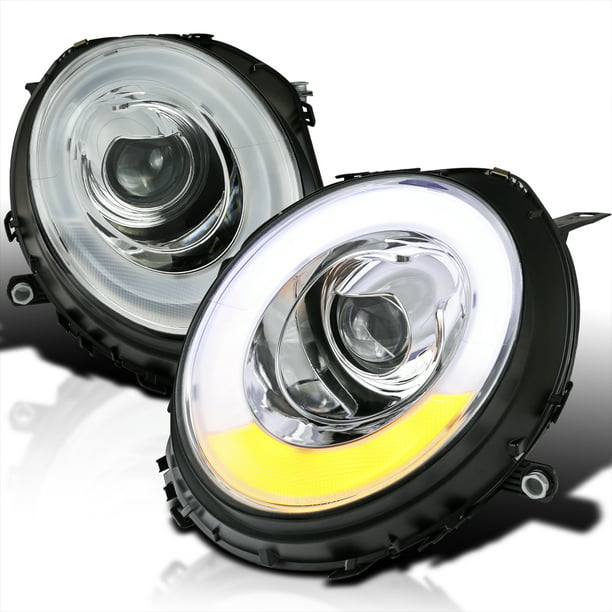 Spec-D Tuning Halo LED Turn Signal Chrome Projector Headlights Compatible with 2007-2013 R56 MINI Cooper Left + Right Pair Headlamps Assembly - Walmart.com
