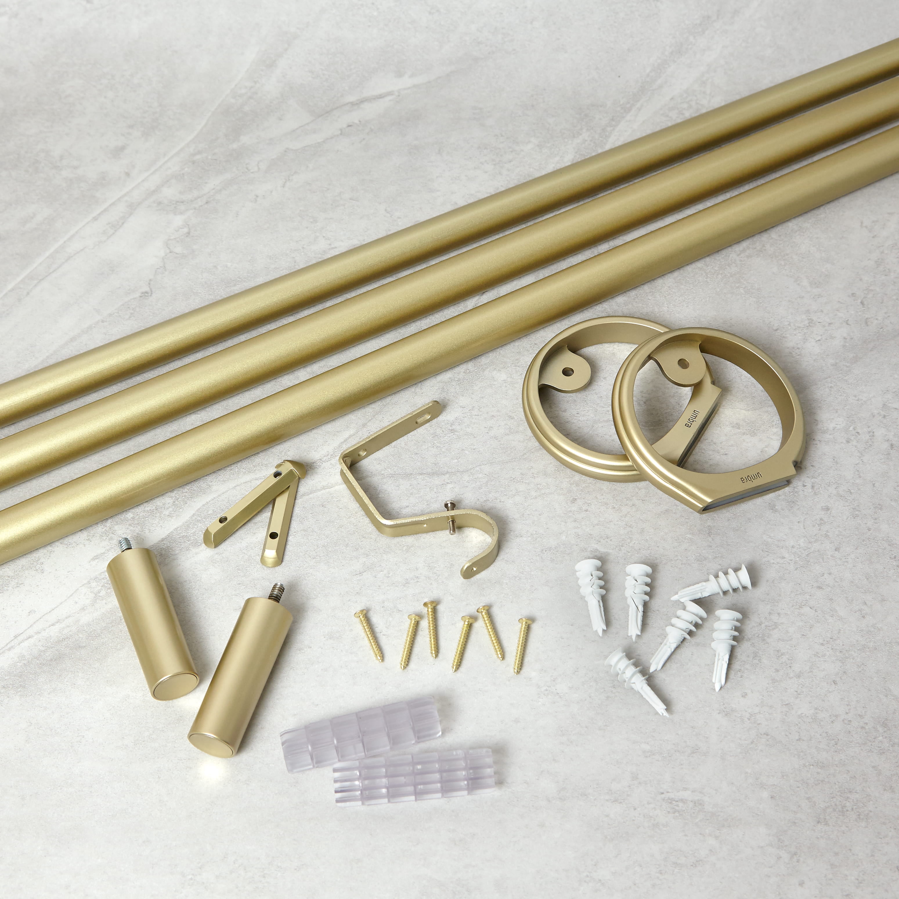 Umbra 1" Allura Curtain Rod, 44-120", Gold