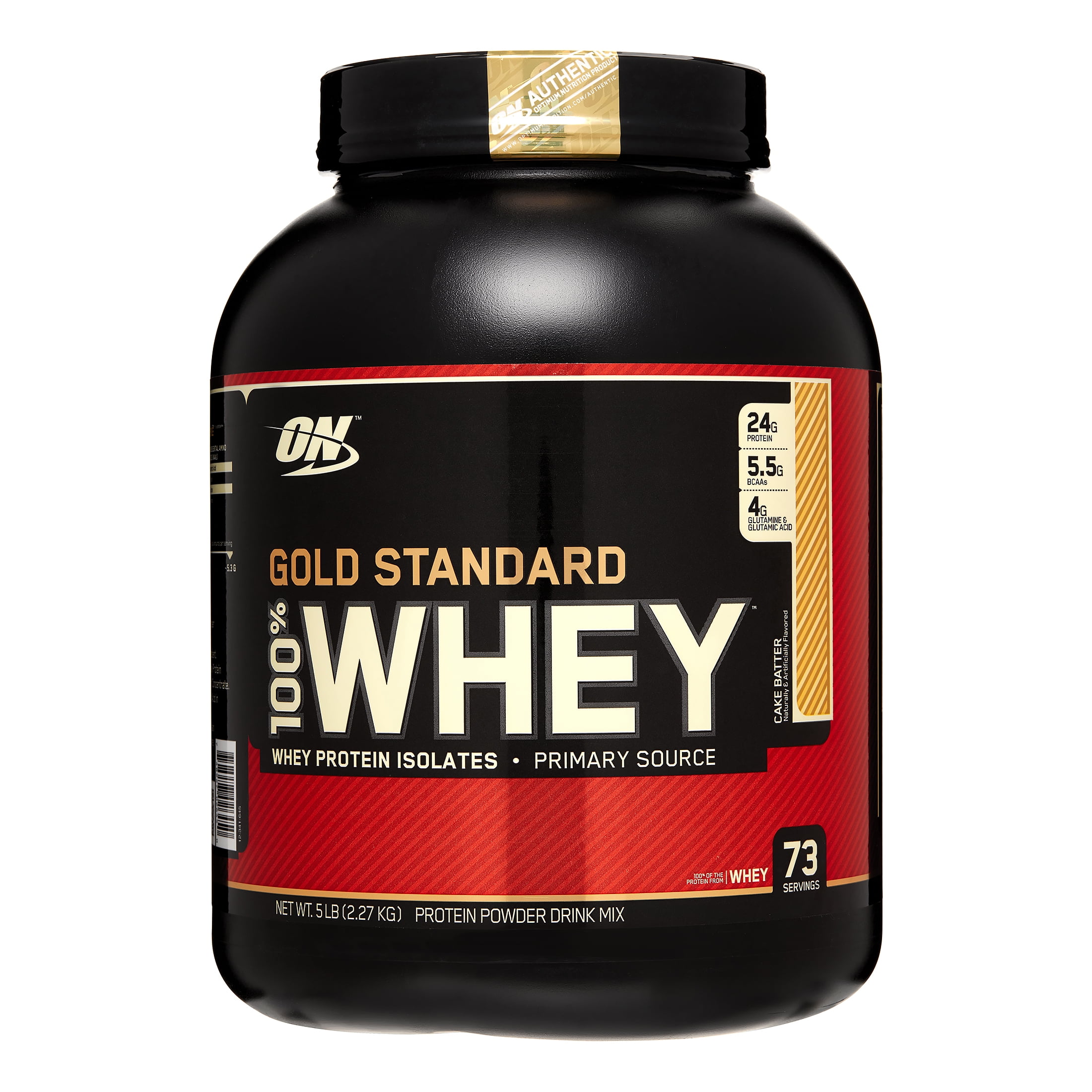 Optimum Nutrition Gold Standard 100 Whey Powder, Cake Batter, 5 Lb