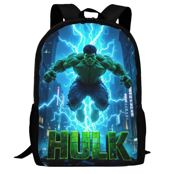 Casual Shoulder Bookbag, Green Hulk Backpack Knapsack Travel Bag Outdoor
