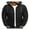 Black, variant on Men Winter Hooded Jacket Lightweight Warm Solid Color Hooded Long Sleeves Zip-Up Outerwear Outdoor Coat with Pockets for Teen Boys