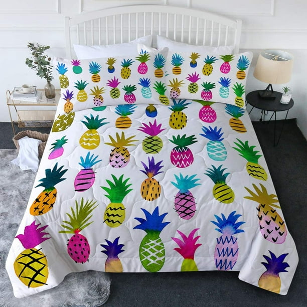 Pineapple Comforter Set Twin Bed, Twin Size Pineapple Bedding