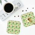 thumbnail image 5 of Pofeuu St. Patrick's day Print Leather Coasters Set of 6, Round Cups Mugs Mat Pad for Home Kitchen Heat Resistant Drink Coasters,Square, 5 of 7