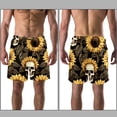 thumbnail image 3 of luoweisi Men's Beach Shorts Quick Dry Swim Trunks with Mesh Lining Sunflower Skull L, 3 of 5