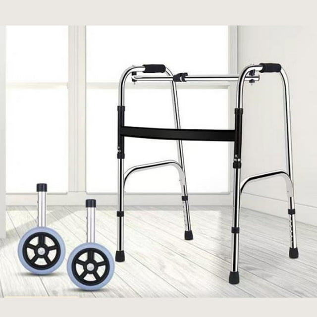 Walker Wheels Replacement, Plastic Wheels 2pcs Save Labour Universal Walker Wheels Stable 6 Adjustable Height For The Elderly For Walking For Tiles Surfaces