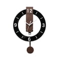 thumbnail image 1 of Reloj de pared acrílico decorativo silencioso sin tictac redondo nórdico colgante reloj hogar Negro, 1 of 9