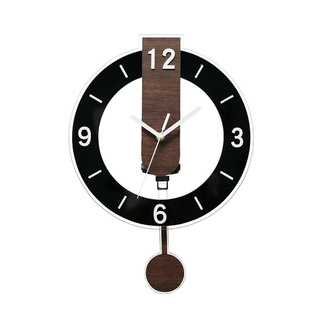 Reloj de pared acrílico decorativo silencioso sin tictac redondo nórdico colgante reloj hogar Negro