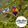 thumbnail image 5 of Alimentos Agua Alimentando a las tazas dobles de pájaros con clip Copa de alimentación de loros de acero inoxidable (plata), 5 of 5