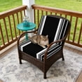 thumbnail image 4 of Outdoor Patio Cushion Covers 4 Pack Black Striped Patio Chair Cushion Covers with Ties and Zipper Classic Farmhouse Stripes Waterproof Outdoor Seat Cushion Covers for Patio Furniture 22"x22", 4 of 8