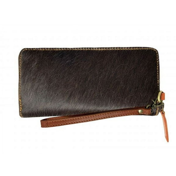 Showman Brown Hair On Cowhide Clutch Wristlet