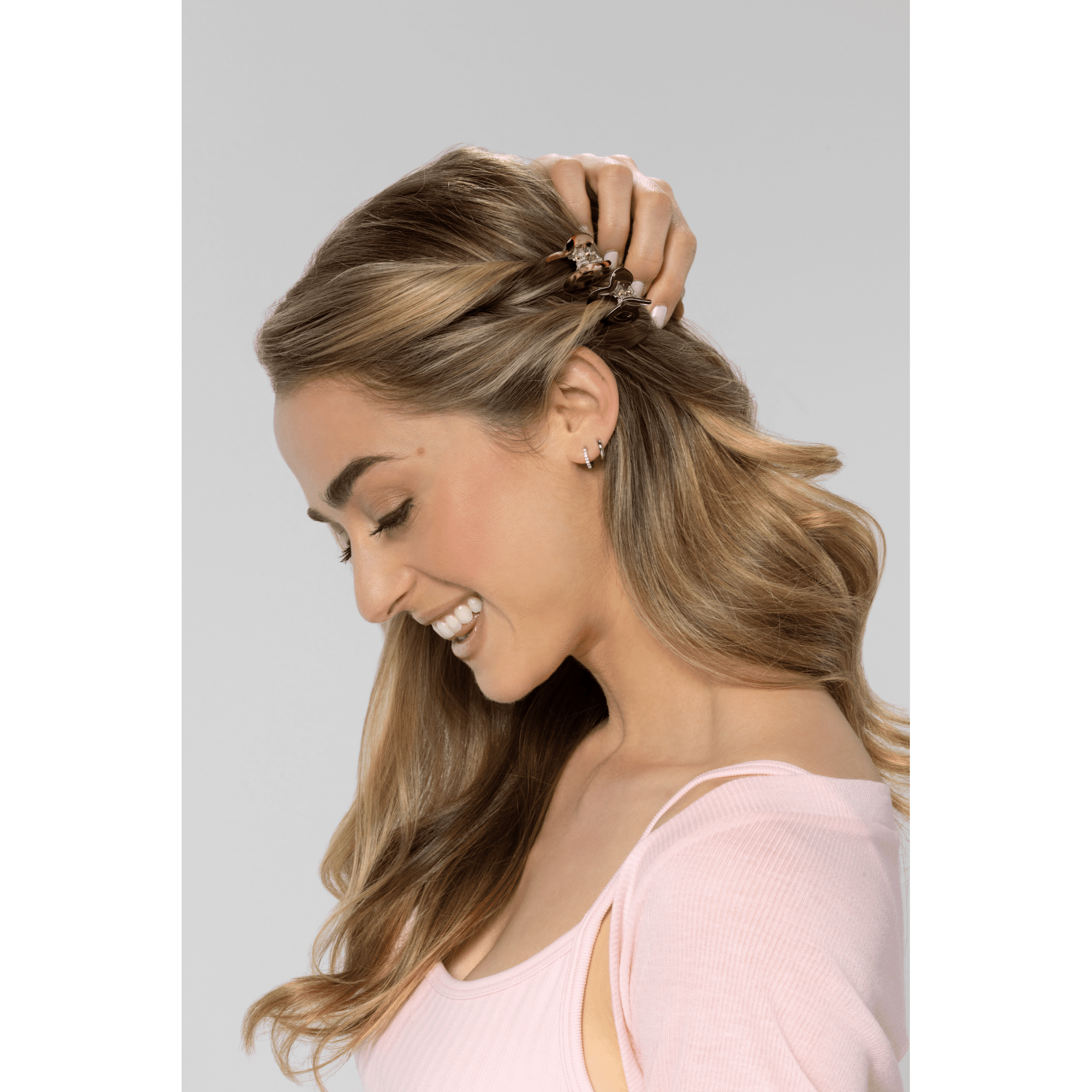 Scunci Luxe by Conair Mini Claw Clips, Marble & Neutral Tone Hair Clips, 5 Count