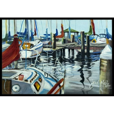 Caroline's Treasures Orange Sail Sailboats Doormat