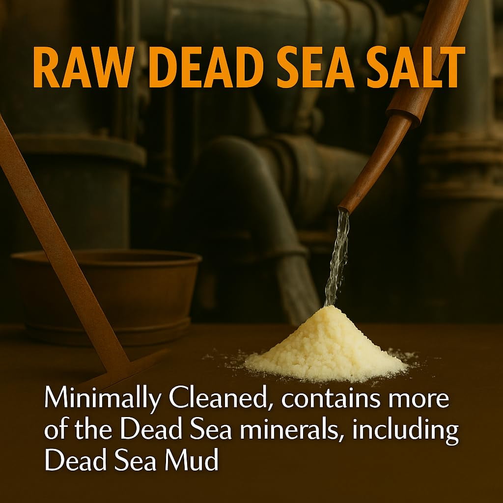 Aromasong Raw Dead Sea Bath Salt 5 lb – Minimally Cleaned, Mineral-Rich with Dead Sea Mud, 100% Pure Natural Soaking Salts