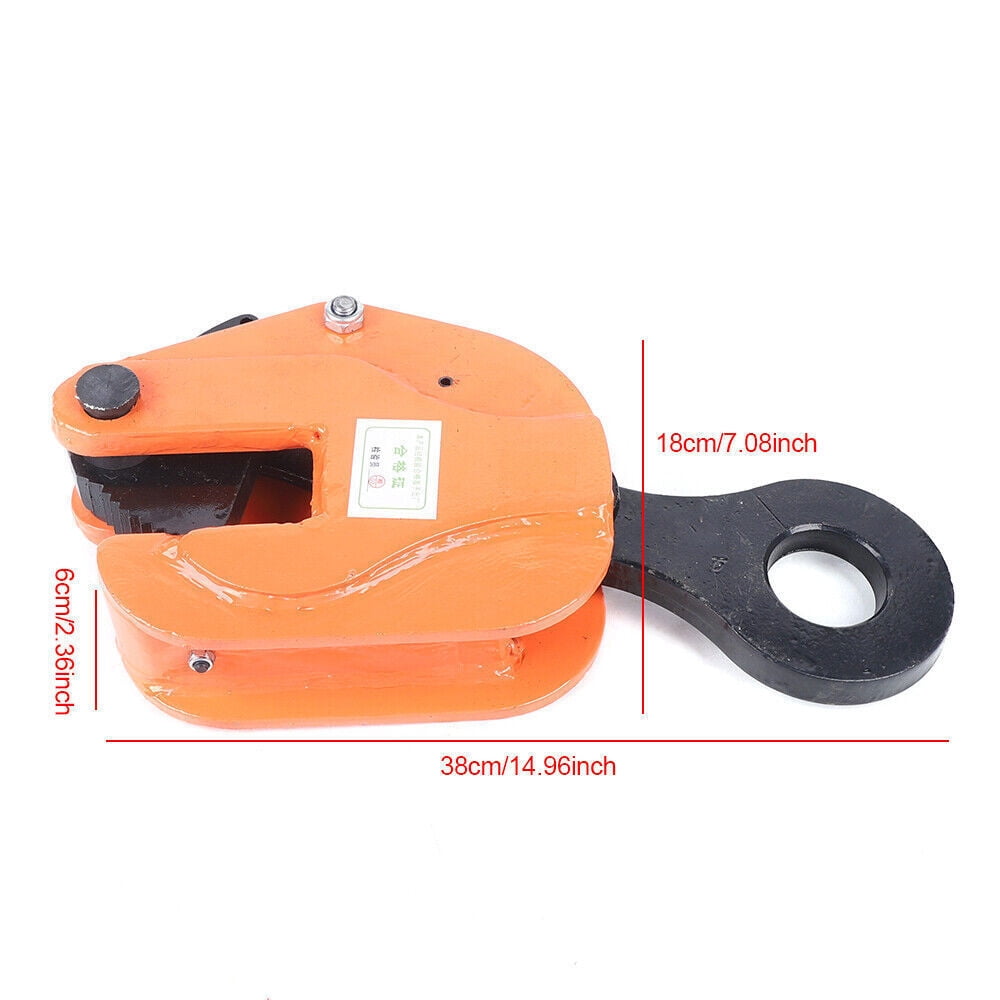 Fichiouy 3T Vertical Crane Hanging Steel Plate Clamp Heavy Duty Industrial Sheet Metal Lifting Clamp