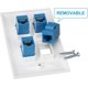 thumbnail image 4 of Placa de Pared Ethernet de 4 Puertos, Toma de Pared Cat 6 Hembra-Hembra, Compatible con Dispositivos Keystone RJ45 Cat7/6/6e/5/5e – Toma de Pared para Enchufe Ethernet (Azul), 4 of 7