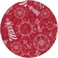 thumbnail image 2 of Addison Rugs Dream Shag Premium Machine Washable Transitional Nautical Red Round Rug, 8' x 8', 2 of 8