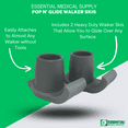 thumbnail image 4 of Essential Medical Supply Pop & Glide Easy Use Walker Ski Glides - Universal Fit in Gray, 4 of 6