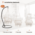 thumbnail image 4 of Oversized Hammock Chair Swing with Plush Faux Fur and Memory Foam Cushion, Double-Stitched, Reinforced and Adjustable Rope Joints, Quick-Release, Adjustable and Lockable Hanging System, 4 of 7