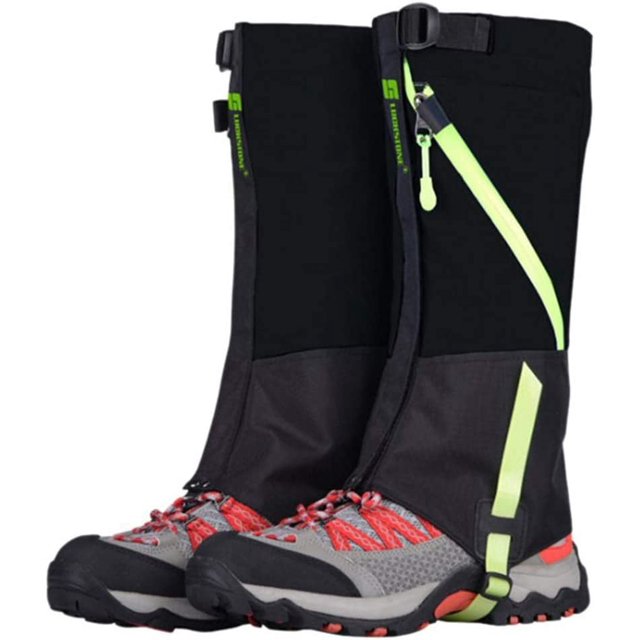 Polainas para piernas para niños, impermeables, para exteriores, para nieve, para niños, senderismo, escalada, caza, cubiertas para piernas, zapatos, polainas (negras)