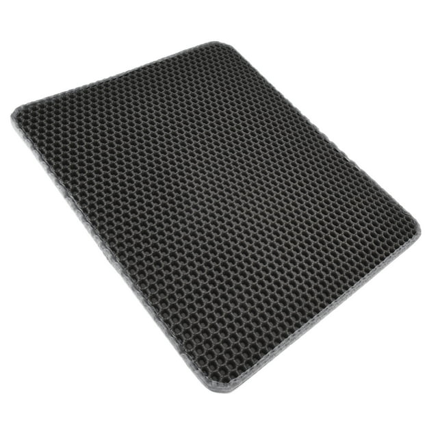 Cat Litter Box Mat, Double Layer Anti Slip Less Waste Cat Litter Mat Scatter Control For Cat Litter Box Black,Grey