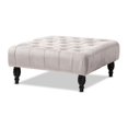 thumbnail image 1 of Baxton Studio Pouf Rembourré en Velours Gris Keswick, 1 of 7