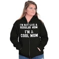 thumbnail image 3 of Funny Not Regular I'm A Cool Mom Joke Womens Plus Size Graphic Zipper Hoodie Brisco Brands 2X, 3 of 5