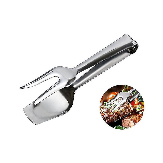 Paquete de 2 pinzas de acero inoxidable para alimentos, tenedor y cuchara, pinzas para ensalada, pinzas para barbacoa, herramienta de cocina XianweiShao 1327533250214