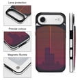 thumbnail image 5 of Wallet Case For Apple iPhone Air / 17 Pro / 17 Pro Max Series with Card Holder, PU Leather Kickstand Card Slots Screen Protector Included For iPhone 17 Series, Sunset Minimalist, 5 of 8